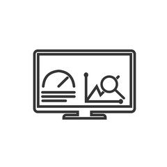 Project dashboard linear icon template color editable. dashboard in monitor computer symbol vector sign isolated on white background. Simple logo vector illustration for graphic and web design.