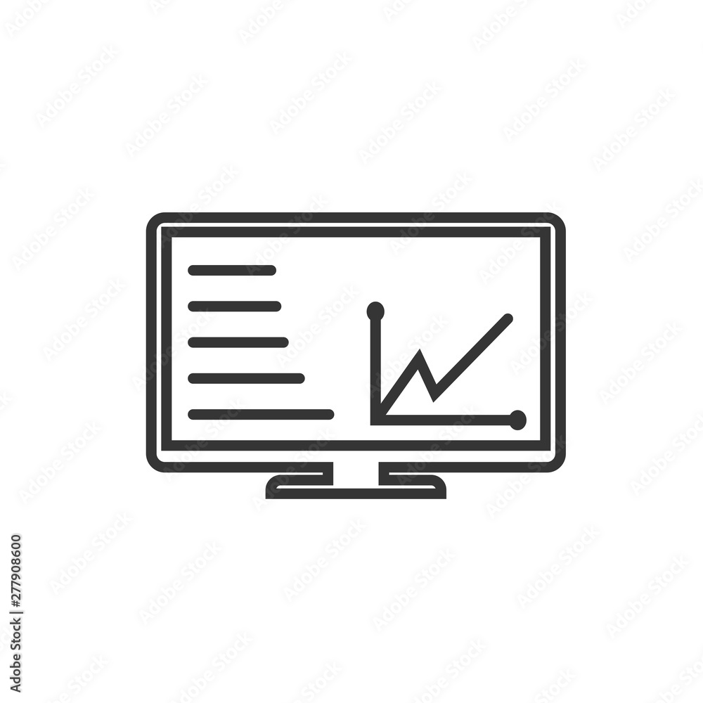 Poster Project dashboard linear icon template color editable. dashboard in monitor computer symbol vector sign isolated on white background. Simple logo vector illustration for graphic and web design.