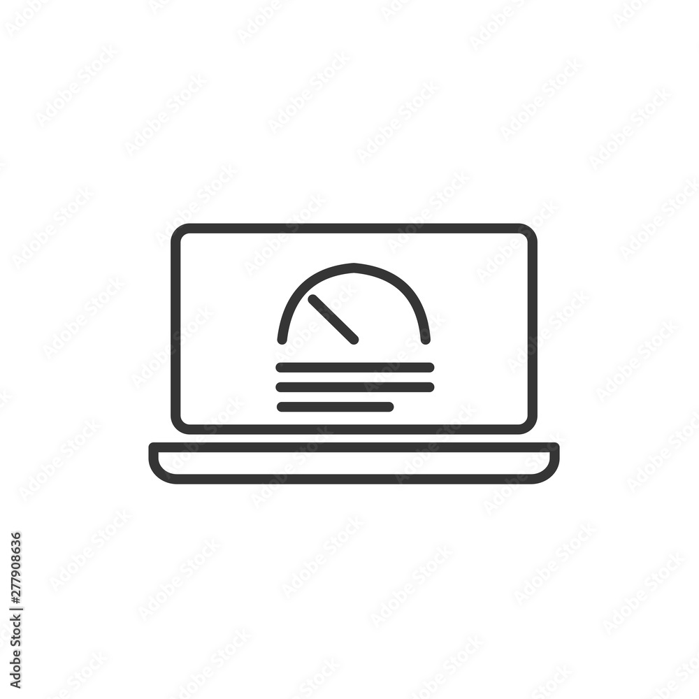 Fototapete Project dashboard linear icon template color editable. Dashboard in laptop symbol vector sign isolated on white background. Simple logo vector illustration for graphic and web design.