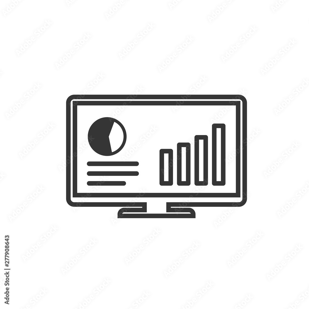 Aufkleber Project dashboard linear icon template color editable. dashboard in monitor computer symbol vector sign isolated on white background. Simple logo vector illustration for graphic and web design.