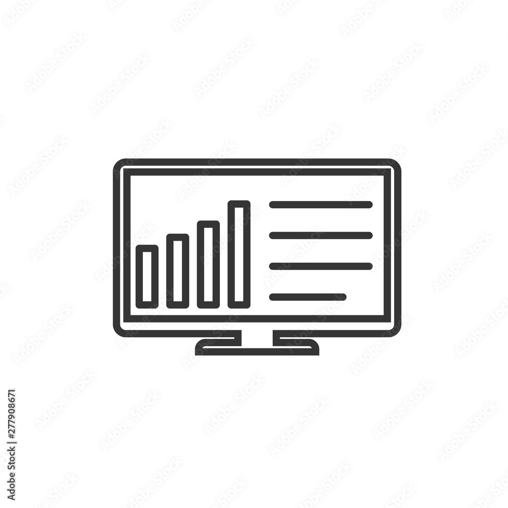 Aufkleber Project dashboard linear icon template color editable. dashboard in monitor computer symbol vector sign isolated on white background. Simple logo vector illustration for graphic and web design.