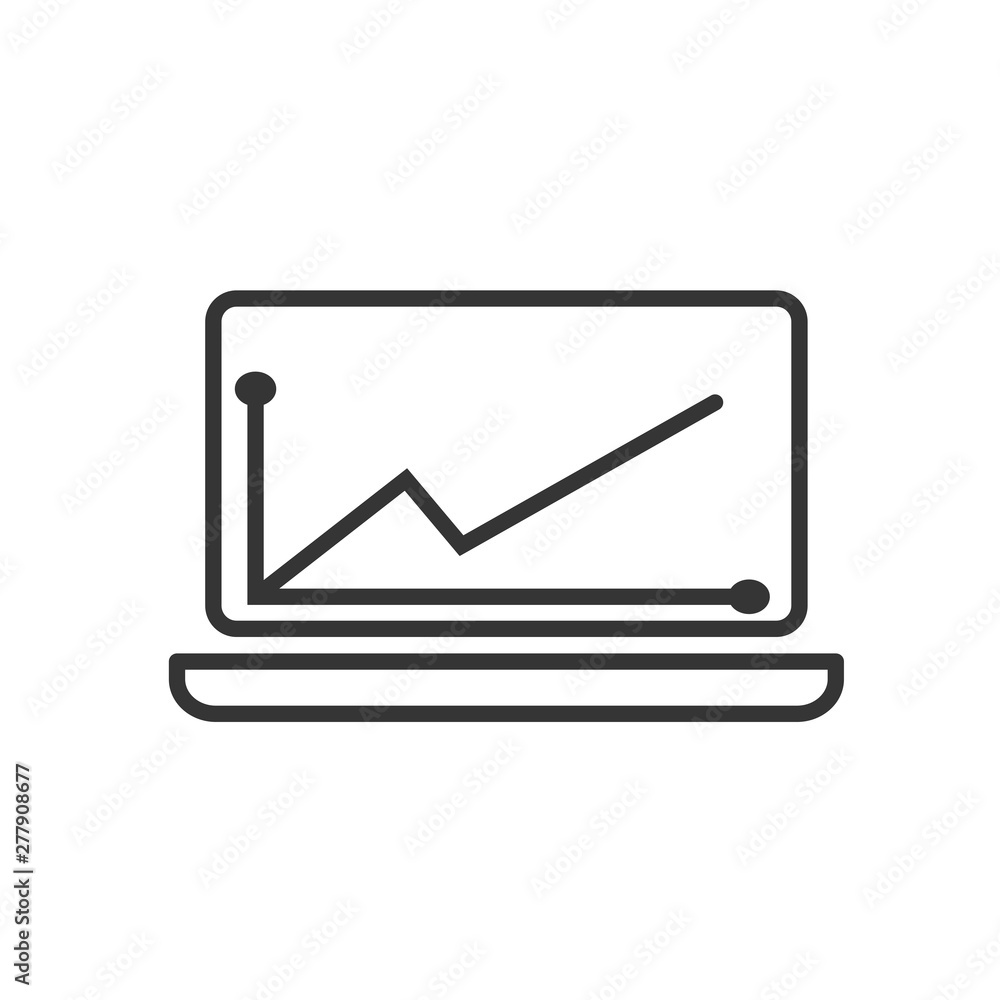 Aufkleber Project dashboard linear icon template color editable. Dashboard in laptop symbol vector sign isolated on white background. Simple logo vector illustration for graphic and web design.
