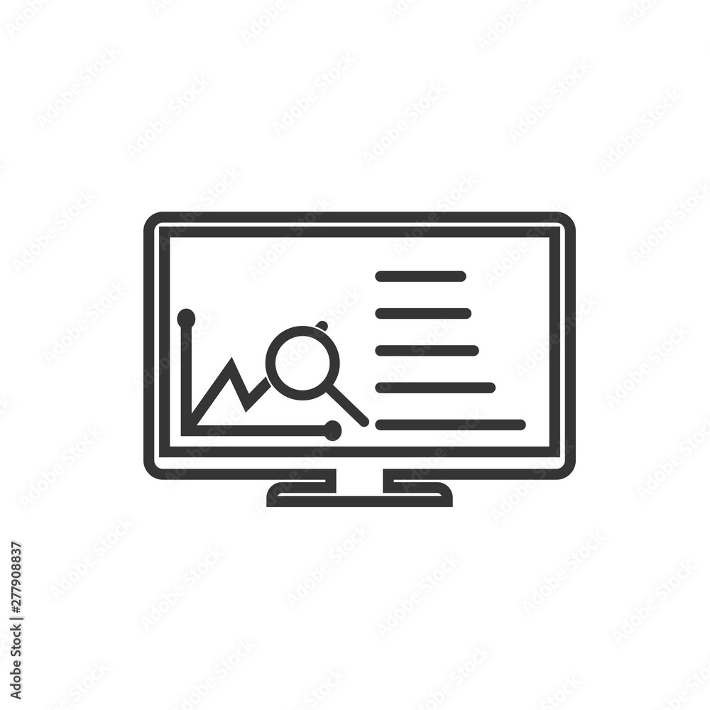 Poster Project dashboard linear icon template color editable. dashboard in monitor computer symbol vector sign isolated on white background. Simple logo vector illustration for graphic and web design.