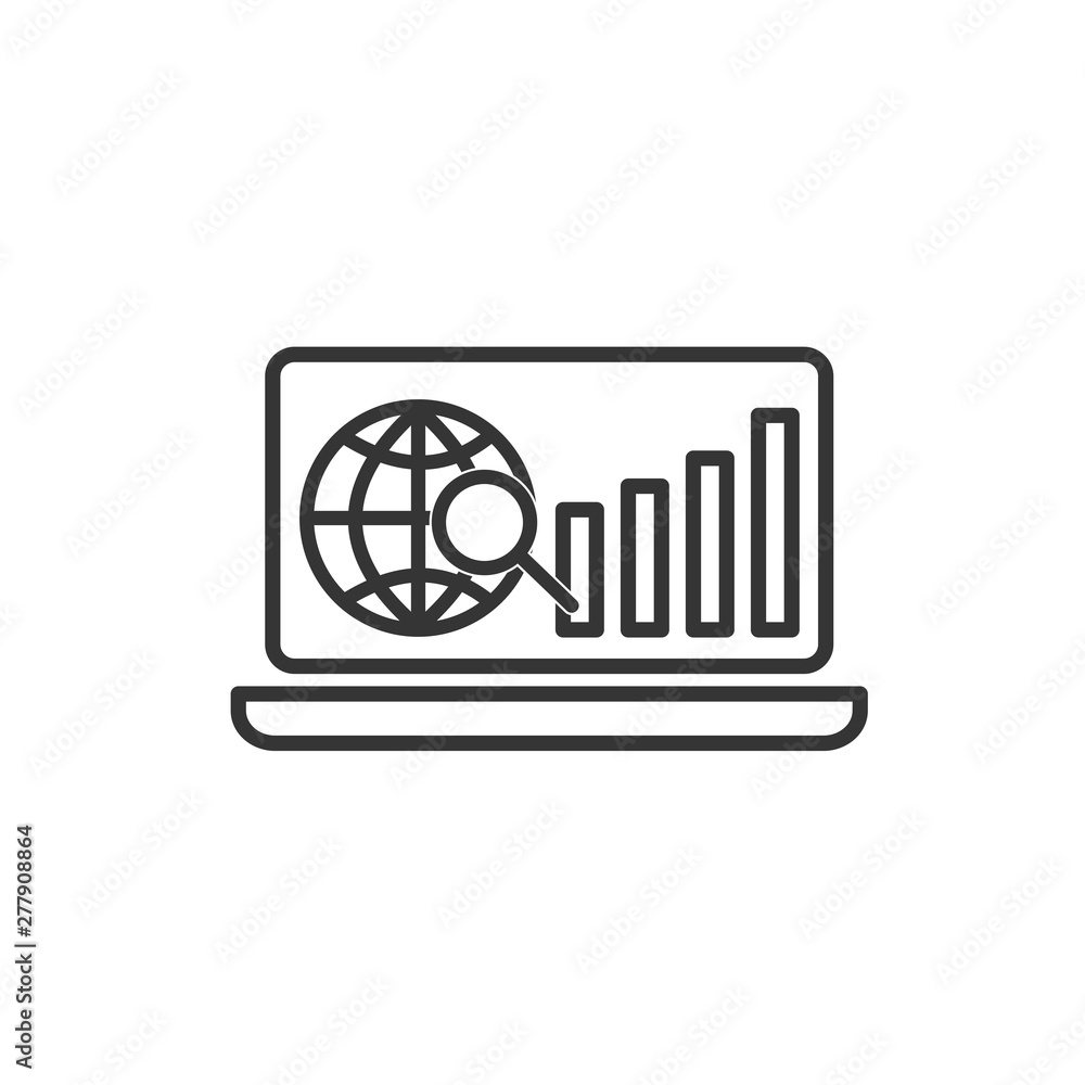 Aufkleber Project dashboard linear icon template color editable. Dashboard in laptop symbol vector sign isolated on white background. Simple logo vector illustration for graphic and web design.