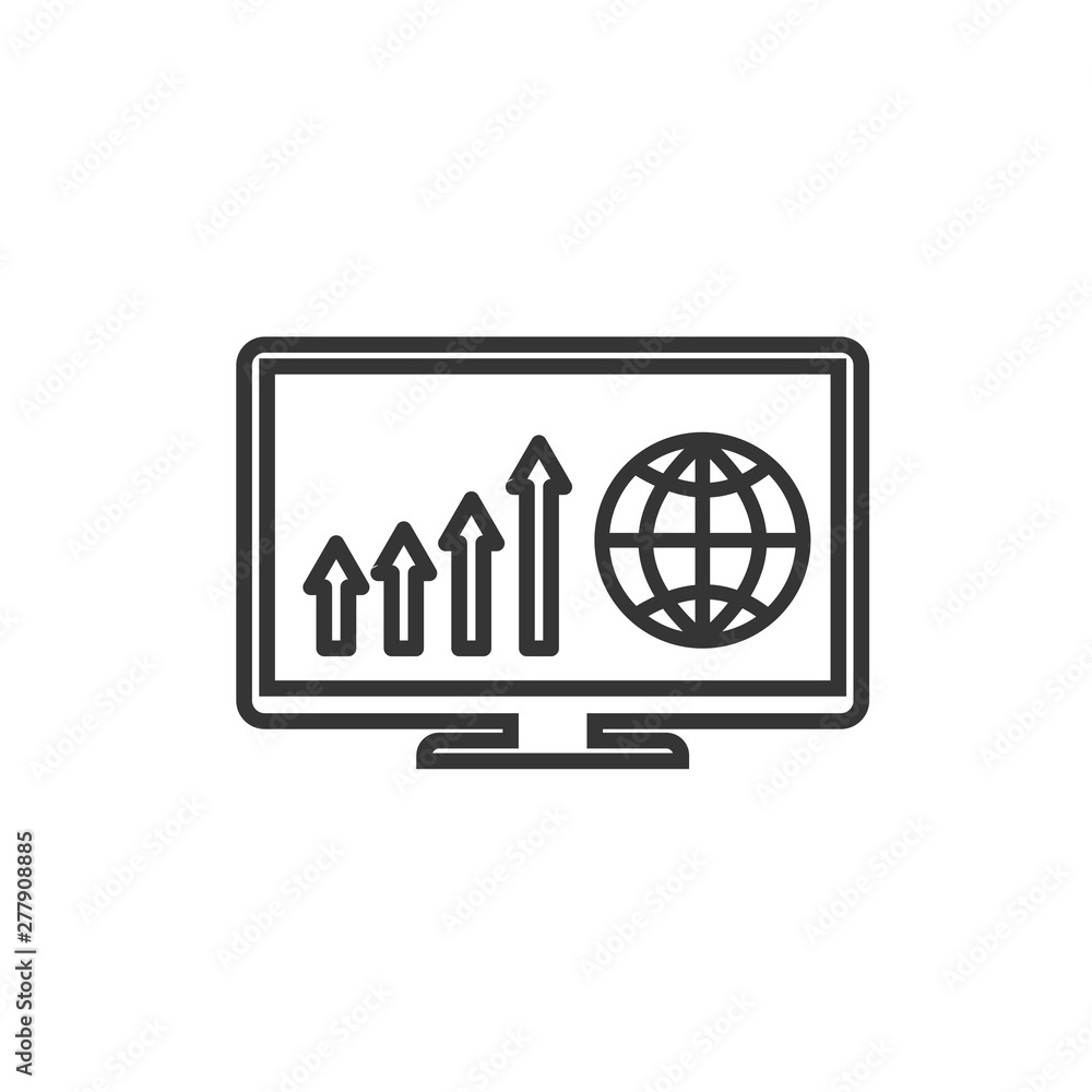 Aufkleber Project dashboard linear icon template color editable. dashboard in monitor computer symbol vector sign isolated on white background. Simple logo vector illustration for graphic and web design.