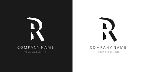 R logo, modern design letter character	