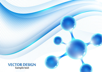 Abstract scientific molecule background for medicine, science, technology, chemistry. Waves flow. Design wallpaper or banner.