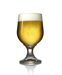 glass of beer on a white background