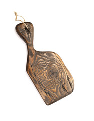 old vintage cutting board on a white background