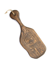 old vintage cutting board on a white background