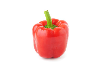 Fresh red sweet pepper isolated on white background