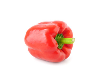 Fresh red sweet pepper isolated on white background