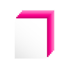 3D  blank sheet of paper with pink shadow. Vector graphic illustration  suitable for icon or banner. 