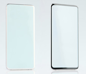 Isometric view of frameless smartphone