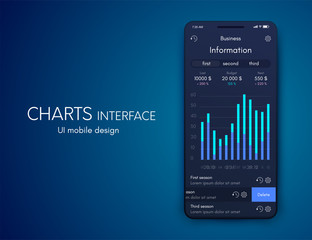 Vector graphics mobile infographics with two options. Template for creating mobile applications, workflow layout, diagram, banner, web design, business reports with 2 steps