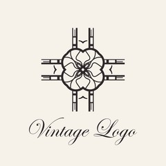 Vintage ornamental template for logo design. Flourishes calligraphic elegant retro royal sign
