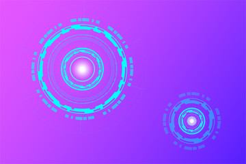 Obraz premium Fantastic background with technological circles.
