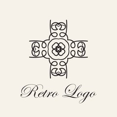 Vintage ornamental template for logo design. Flourishes calligraphic elegant retro royal sign