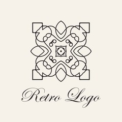 Vintage ornamental template for logo design. Flourishes calligraphic elegant retro royal sign