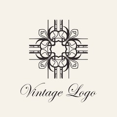 Vintage ornamental template for logo design. Flourishes calligraphic elegant retro royal sign