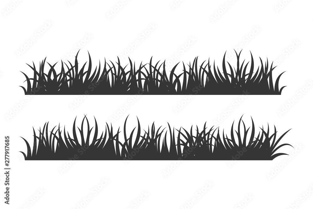 Poster set of black Grass Silhouettes on White Backround icon template color editable. Grass symbol vector sign isolated vector illustration for graphic and web design.