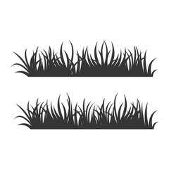 set of black Grass Silhouettes on White Backround icon template color editable. Grass symbol vector sign isolated vector illustration for graphic and web design.