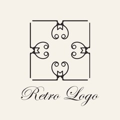 Vintage ornamental template for logo design. Flourishes calligraphic elegant retro royal sign