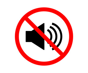 No speaker. no sound icon. Volume Off symbol. Vector illustration