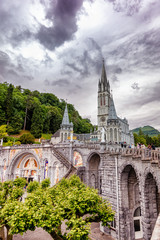 Basilica of our Lady of the Rosary in Lourdes, France