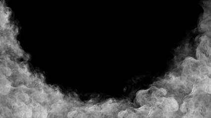 Smoke Frame Border High Quality Rendering on Black Background