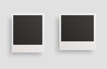 Polaroid square photo frames with shadows isolated on a white background. Vector illustration