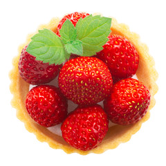 Strawberry mint tart, paths, top