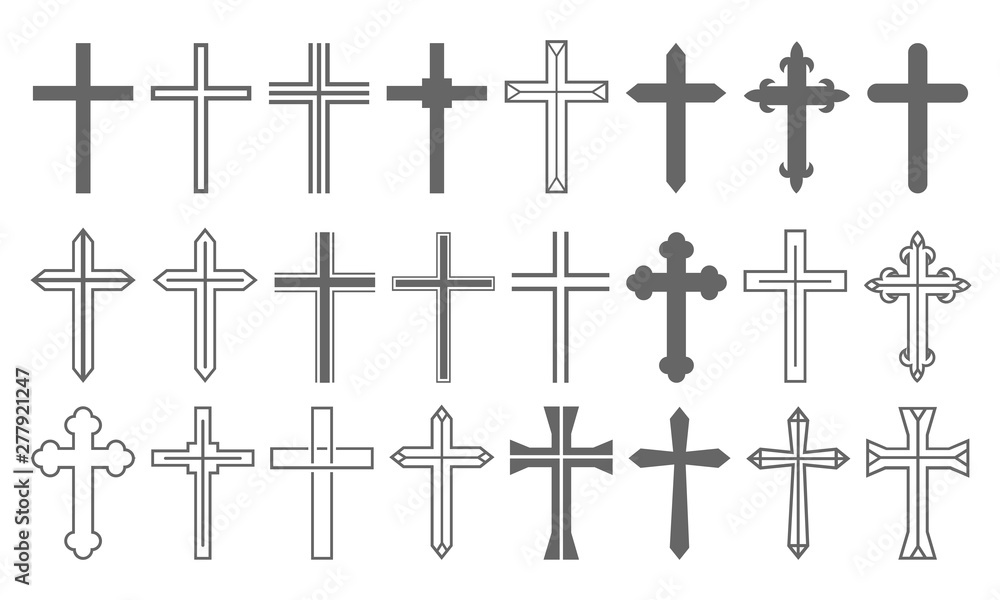 Wall mural cross set christian icon collection - Wall murals