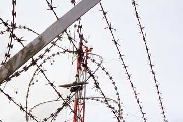 Prison imprisonment background, of war in prisons, barbed wire, Phuket, Thailand