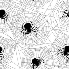 Obraz premium Seamless pattern with black widow spiders.