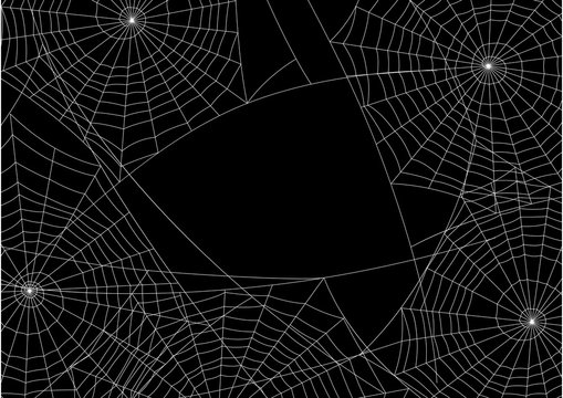 Spider web silhouette Halloween background.