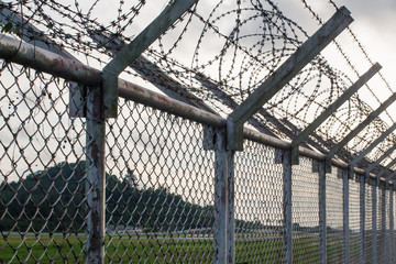Background War Net Barrier Barbed Wire Conflict in Phuket Thailand