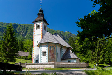 church Sveti Duh near Bohinj lake in Slovenia