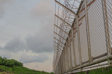Fototapeta premium Background Net Wall ,wire mesh steel in Phuket Thailand