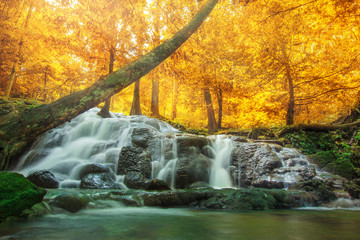Waterfall in autumn forest at  Sa Nang Manora National Park ,Phang-nga Thailand