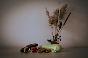 peacock feather in a vase