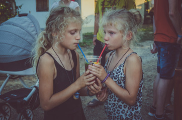 two thirsty girls