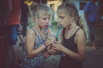 two thirsty girls