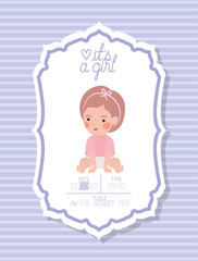 its a girl baby shower card with little kid