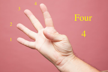 Dedos de la mano haciendo signos numéricos, expresando ideas con la mano.