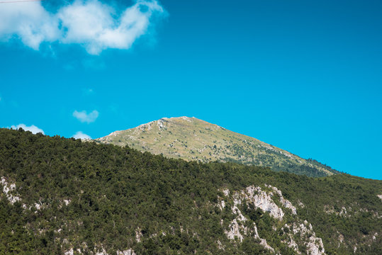 Artan mountain pyramidal peak view from valley