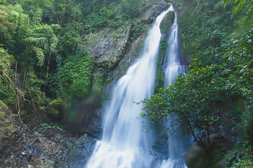 Fototapeta premium Tam nang waterfall ,in the forest tropical zone ,national park Takua pa Phang Nga Thailand