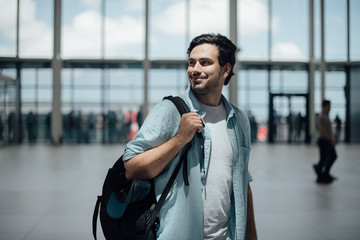 The guy with the backpack at the airport