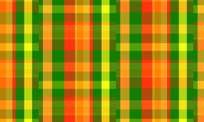 Plaid Check Pattern in Orange, Blue, and Yellow. Seamless Fabric Texture Print. Can Be Mounted on a Weaving Holster