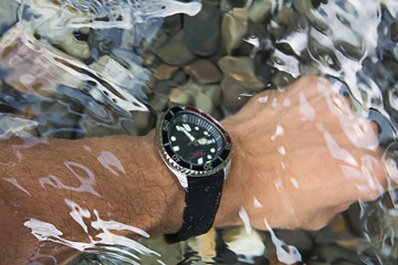Test waterproof watch  Ton Kloi Waterfall ,in the forest at Ban Siam,Ranong,Thailand. Used in...